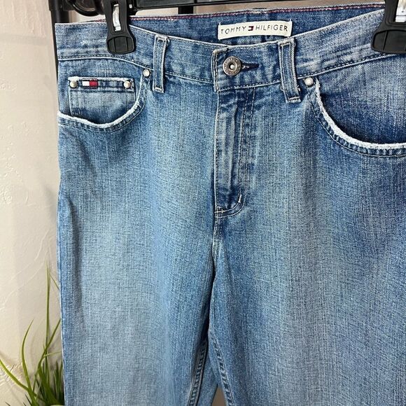 Tommy Hilfiger Classic boot cut jeans frayed vintage Y2K size 6 long - Picture 8 of 14